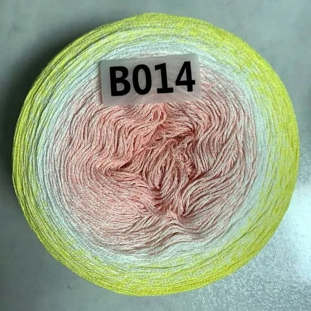 300g Gradient Color Rainbow Cake Yarn Mercerized Cotton Yarn Thread Crochet Shawl Blanket DIY Hand-Woven Yarn for Knitting