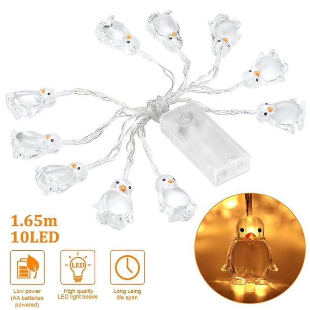 Injueey LED Penguin Penguin Animal Shape String Lights10-LED 1.65M Atmósfera Decoración Iluminación navideña Iluminación navideña No.2 Injueey HA025771-02
