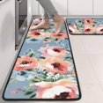 thumbnail image 2 of Kitchen Rugs Sets Of 2,Pioneer Flower Floral Print Pattern Anti Fatigue Kitchen Mat Rugs Non Slip Washable,Decorative Kitchen Floor Mats for Kitchen,Sink,Laundry,17"x47"+17"x47", 2 of 5