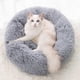 thumbnail image 1 of 50x50cmlight grayFluffy Round Cat Basket - Soft and Comfortable Plush Soothing Cat Cushion - Washable Anti-Stress Cat Bed, Light Gray Cat Bean Bag in, 1 of 5