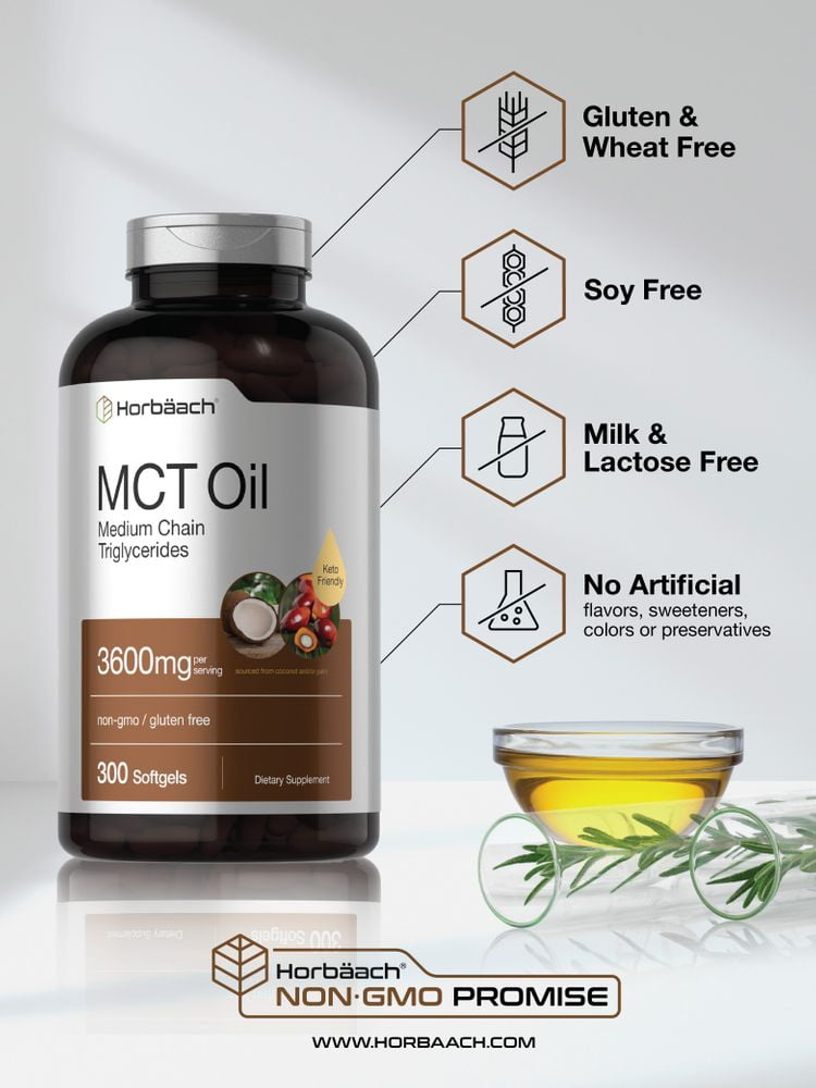 Keto MCT Oil | 3600 mg | 300 Softgels for Men and Women | by Horbaach