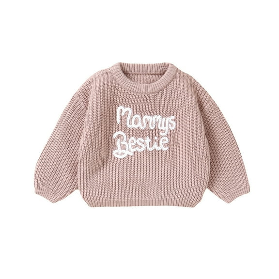 Huowey Baby Toddler Boys Girls Knit Crewneck Letter Sweater Kids Pullover Sweater Shirt Winter Warm Coat Birthday Dailywear, 2-3 Years