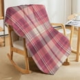 thumbnail image 3 of Check Plaid Pink Flannel Fleece Throw Blanket Soft Blanket for Couch,Cozy,Warm,Lightweight,50x60 Inches, 3 of 6