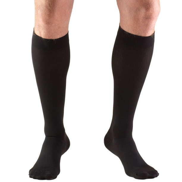 Xiao Hua Calcetines largos, hasta la rodilla, puntera cerrada: 20-30 mmHg, negros, talla pequeña