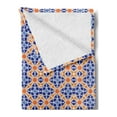 thumbnail image 2 of Boho Soft Flannel Fleece Throw Blanket, Moroccan Stars with Warm Colored Diagonal Stripes Ornate Culture Pattern, Cozy Plush for Indoor and Outdoor Use, 60" x 80", Multicolor, by Ambesonne, 2 of 5