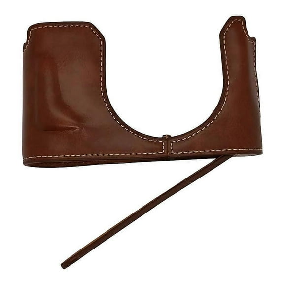 Camera Case Leather Bottom Case Easy to Replace Battery - Coffee