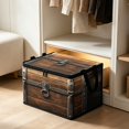 thumbnail image 5 of huayou Vintage Pattern Storage Bin, 19.7x13.8x13.8 Inch Collapsible Fabric Storage Box with Handles, Decorative Organizer for Home and Camping, 5 of 6