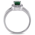 thumbnail image 5 of Everly Women's 7/8 CT TGW Created Emerald and Diamond Accent Sterling Silver Ring, 5 of 12