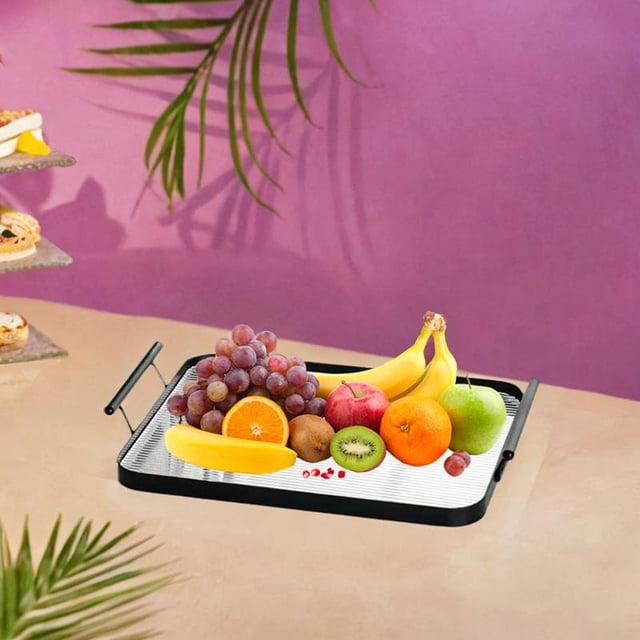 Bandeja para servir fruta, bandeja para té, organizador de encimera, estante para tazas de drenaje, bandeja acrílica, portavasos para eventos, sala de L