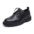 thumbnail image 5 of Zapatos de cuero pequeños para hombre, estilo británico, zapatos de hombre de gran tamaño, zapatos de moda antiguos con doble cordón negro, 5 of 5
