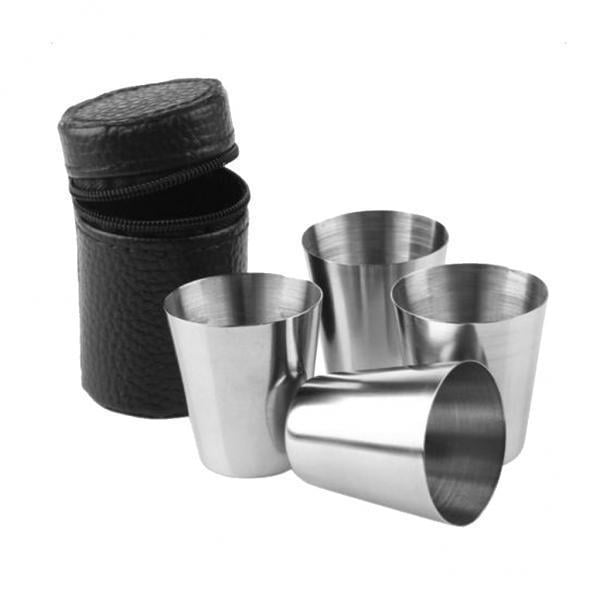 2 of 4 Outdoor Camping / Picnic Stainless Steel Cups, Camping Cups