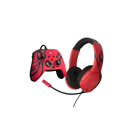 Open Box PDP 049-026-SRB Spirit Red Bundle Pack: Rematch Advanced Wired Controller & Airlite Wired Headset