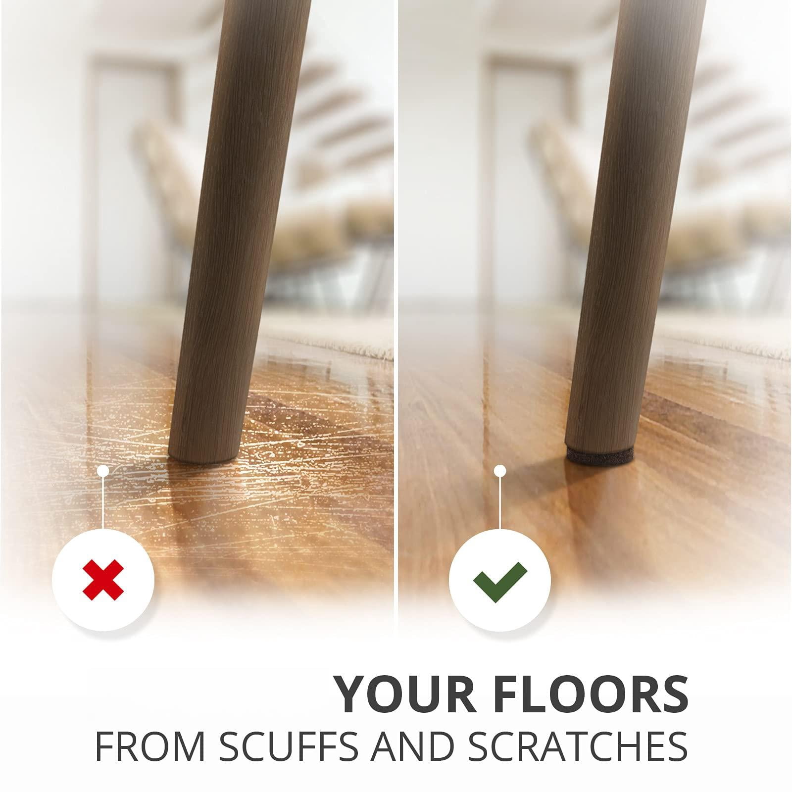 Felt Furniture Pads  - 48 Floor Protector Chair Felts For Feet Wood Floors Hardwood Protect Your Hard Floors! (brown)