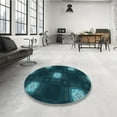 thumbnail image 4 of Ahgly Company Machine Washable Indoor Rectangle Transitional Dark Cyan Green Area Rugs, 4' x 6', 4 of 7