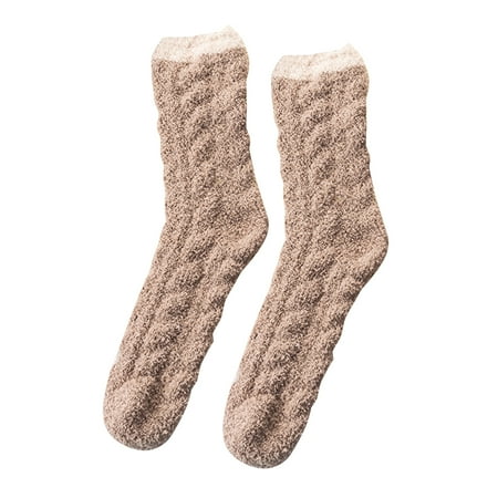 

Warm Lamb Wool Socks 2 Pairs Fleece Thickened Middle Tube Socks Women