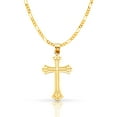 thumbnail image 1 of Ioka-14K Yellow Gold Cross Pendant with 2.3mm Figaro 3+1 Chain Chain Necklace - 16", 1 of 4