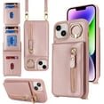 thumbnail image 2 of iPhone 14 Plus Case with Card Holder for Women, iPhone 14 Plus Phone Case Wallet with Strap Credit Card Slots Crossbody with Kickstand Zipper Case for iPhone14Plus - Rose Gold, 2 of 16