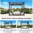 thumbnail image 5 of MELLCOM Retractable Pergola 10x10 Ft, Metal Shelter with Upgraded Sun Shade Canopy, Reinforced Frame Outdoor Pergola with Dual Adjustable Roof for Patio Garden Deck (Gray), 5 of 7