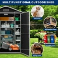 thumbnail image 6 of 6FT Resin Shed, Outdoor Storage Shed with Floor & Window, Large Patio Plastic Tool Shed for Garden Yard, Lockable Bike Shed with Padlock, as Pet Home Trash Can Storage, 6 of 9