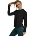 thumbnail image 5 of Amzcrzy 2026 Sun Protection Clothing Women Lightweight Upf 50+ Breathable Sun Shirts with Hoodie Long Sleeve UV Shirt with Thumb Holes for Hiking, Running, And Outdoor Sports Black XXL, 5 of 7