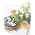 thumbnail image 4 of Serene Spaces Living Set of 4 Green Ribbed Glass Tealight Holders, Perfect for Weddings and Home Décor, Measures 2.25" Tall and 2" Diameter, 4 of 6
