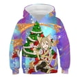 thumbnail image 3 of Sudadera con capucha con estampado de Papá Noel y árbol de Navidad de dibujos animados para niños, divertida, para primavera y otoño, informal, de manga larga, 3 of 5
