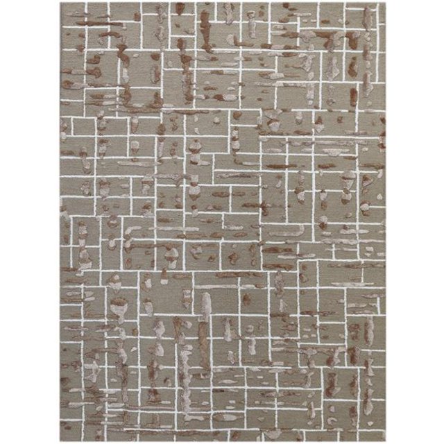 Amer Rug PRL167696 7 ft. 6 in. x 9 ft. 6 in. Perla 16 Hand-Tufted Area Rug - Khaki