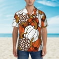 thumbnail image 2 of Pofeuu Various Pumpkins Print Hawaiian Shirt for Men Sleeves Casual Button Down Summer Beach Dress Shirts T-Shirts,XX-Large, 2 of 7