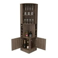 Home Source Oak Corner Bar Unit