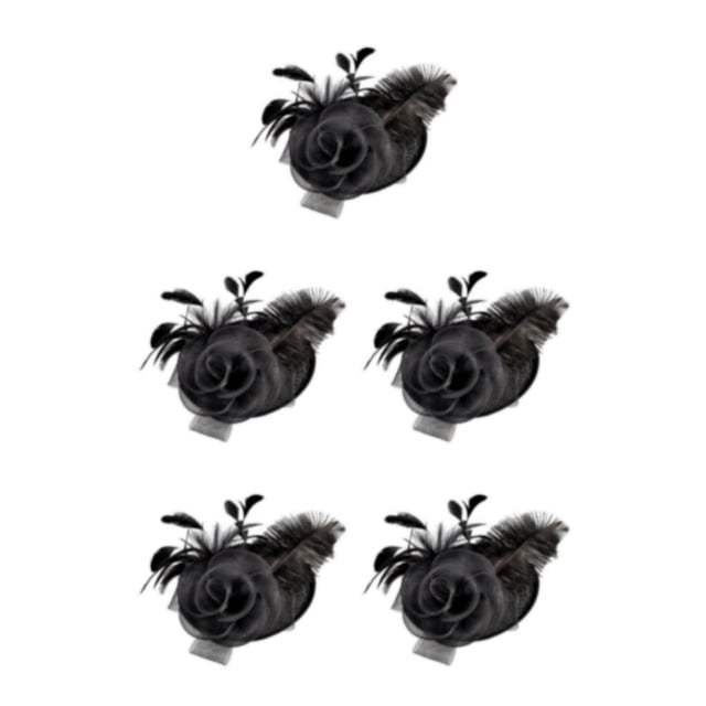 Maytalsory Vintage Réversible Femmes Fascinator Chapeau Canal Intérieur Classique Beauté Noir 5Set