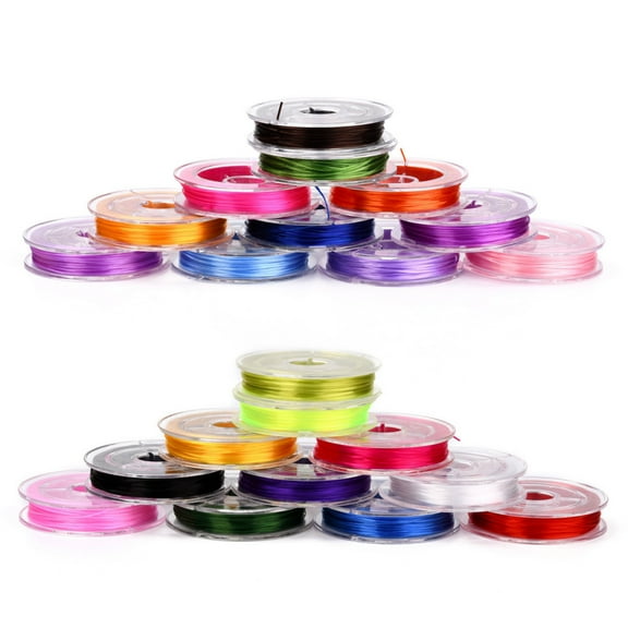 Flat Japanese Crystal Elastic Stretch Thread for Bracelets Gemstone Jewelry Making Beading Craft Mixed Color 0.38mm about 10.93 yards(10m)/roll