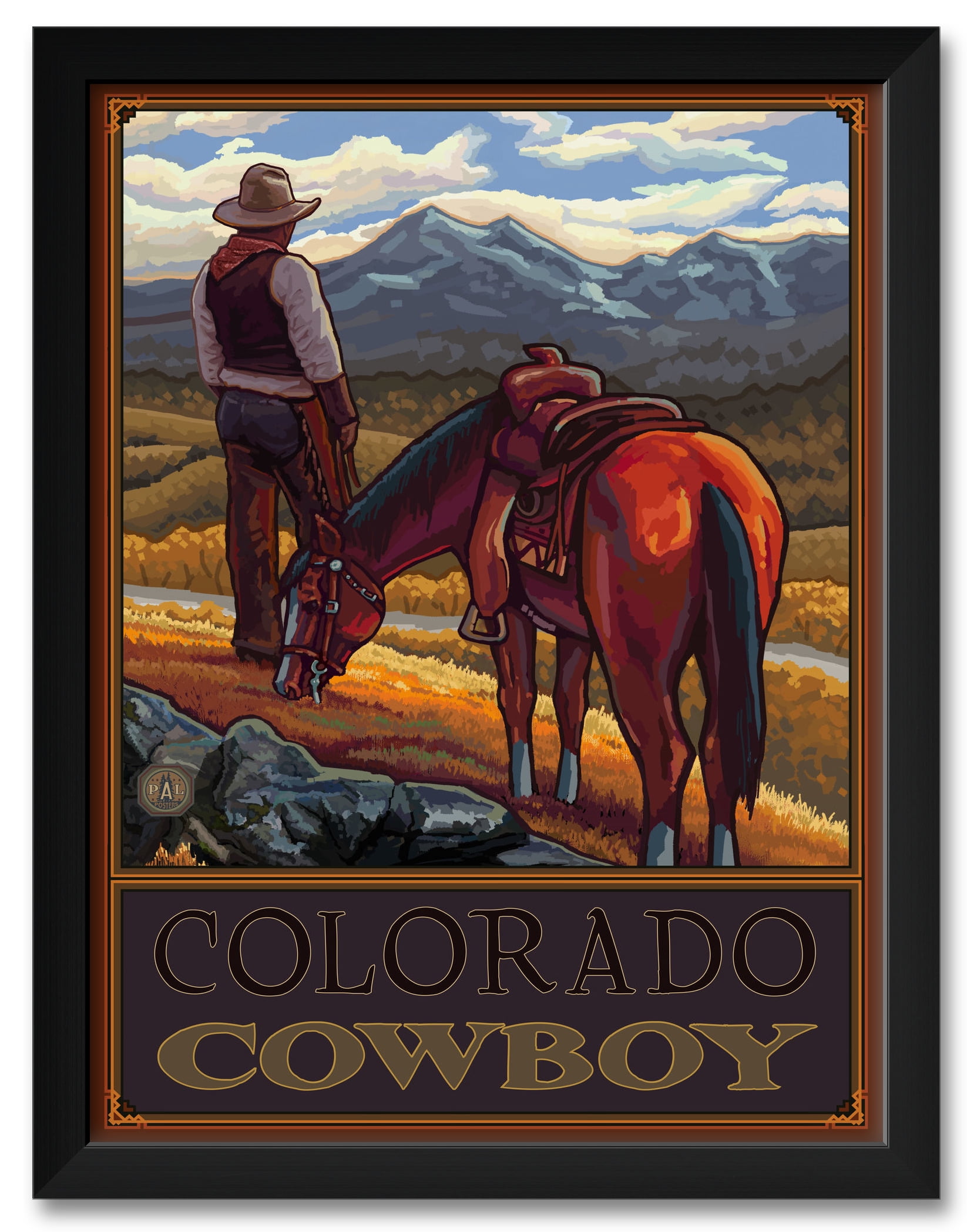 Colorado Cowboy Cowboy On Range Framed Art Print by Paul A. Lanquist