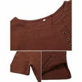 thumbnail image 4 of Aunavey Women's Cotton Linen T-Shirts Short Sleeve Tunic Tops Casual Loose Blouse, 4 of 8