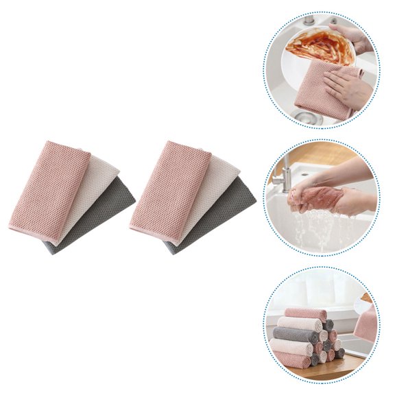 ETEREAUTY Eterauty Supple Microfiber Dish Towels Water Absorbent for Kitchen 6Pcs