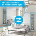 thumbnail image 6 of MUZZ Foldable Murphy Bed with 1 Side Cabinet, Folding Wall Bed with Space Saving Design, Fold up Murphy Bed Cabinet for Storage, Multipurpose Cabinet Bed for Bedroom/Apartment (Style6+1,White), 6 of 11