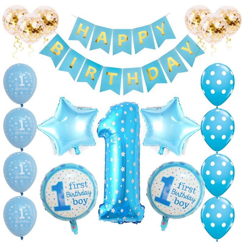 Yaoping First 1st Birthday Number 1 Baby Boy Girl Balloons Party ...