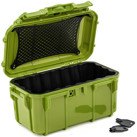 Seahorse 58 Portable Waterproof Dry Box Protective Case - Travel Safe / Mil Spec / IP67 Waterproof / USA Made - for Ammunition, Rifle Ammo, Pistols, Smell Proof Box (Green)