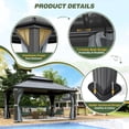 thumbnail image 6 of Howsvn 12‘ x 14’ Outdoor Gazebo with Double Roof, Aluminum Frame, Screen Netting & Privacy Curtains, Pre-installed Hooks for Fan/Light, 6 of 7