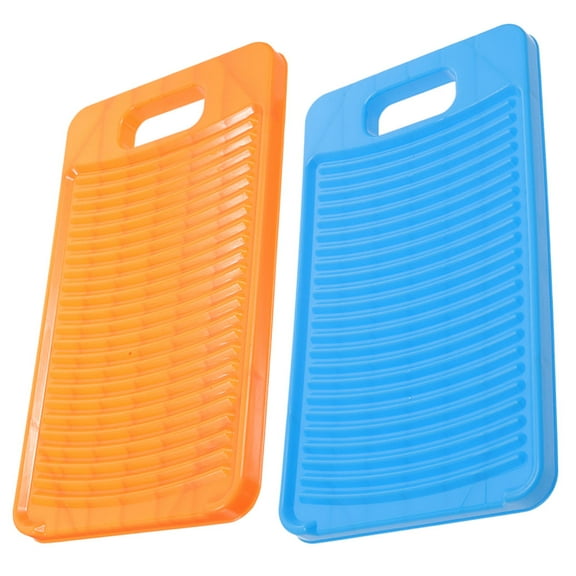 WHAMVOX 2Pcs Portable Orange Washboard for Hand Washing Clothes with Anti-slip Surface 11.2X6.3X0.6In