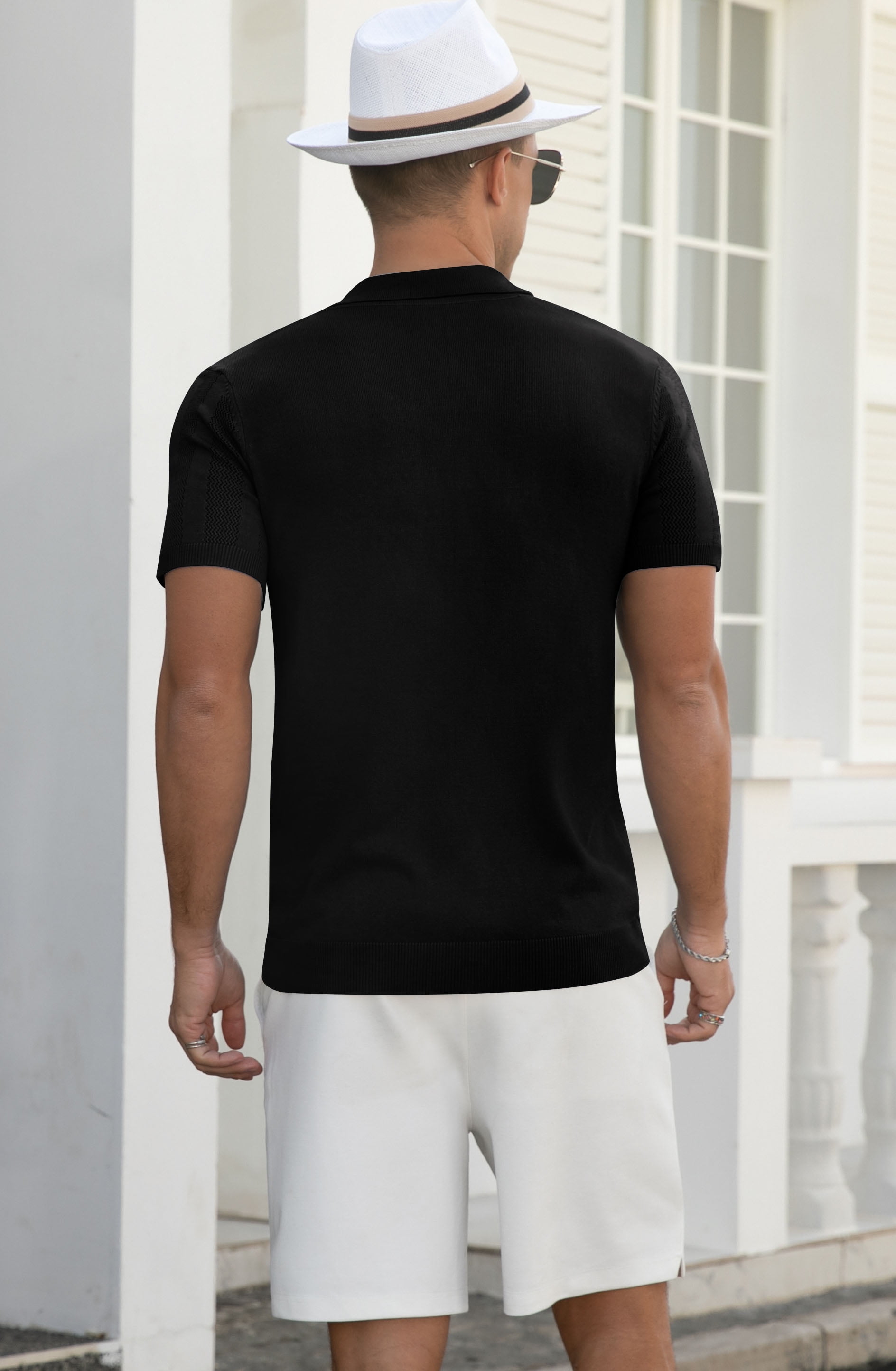 NITAGUT Men's Cuban Collar Short Sleeve Shirt - Casual Button Down Beach Shirt, Lightweight & Breathable For Summer Vacation