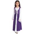 thumbnail image 2 of iixpin Victorian Maiden Pioneer Halloween Dress-up for Girls Medieval Bell Sleeve Maxi Dress Gown Purple 14, 2 of 7