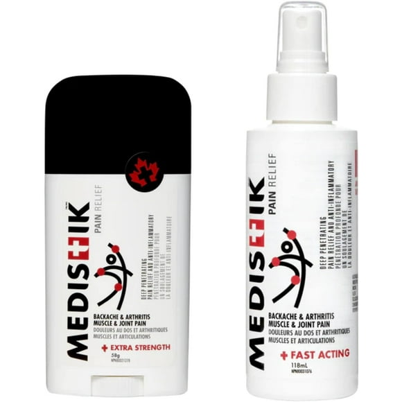 MEDISTIK Dual Bundle Stick + Spray | Natural Pain Relief | Backache, Arthritis Muscle & Joint Pain | Topical