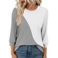 thumbnail image 4 of Neewe Womens 3/4 Sleeve Shirts V-Neck Tops Business Casual Blouses Tee Trendy 2025 Fall Fashion Outfits Clothes, 4 of 6