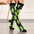 thumbnail image 5 of FREEAMG Cute Green Frogs Compression Socks for Women&Men Circulation-Best Support for Nurses,Running,Athletic-2 Pairs, 5 of 7