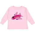 thumbnail image 3 of Inktastic Girls Pink Airplane Pilot Girls Long Sleeve Toddler T-Shirt, 3 of 5