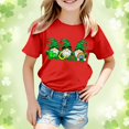 thumbnail image 2 of Kids Shirts Girls Round Neck Cartoon Print Short Sleeve T Shirts Kid St. Patrick's Day Soft Basic Summer Tops T Shirts for Boys and Girls Red,10-11 Years, 2 of 4