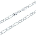 thumbnail image 6 of Nuragold 10k Real White Gold Solid Figaro Link 6.5mm Chain Necklace (20"-30") Italian Jewelry for Men, 6 of 9