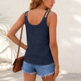 thumbnail image 6 of vigerkar Womens V Neck Spaghetti Strap Tank Tops Dressy Casual Camisole Blouses Sleeveless Loose Cami Basic Tank Shirt (Blue, M), 6 of 8