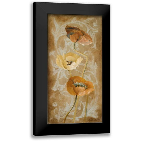Loreth, Lanie 9x14 Black Modern Framed Museum Art Print Titled - Poppies de Brun I