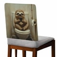 thumbnail image 2 of Funny Animal Chair Covers Set of 6 Sloth Sitting on Toilet Chair Back Covers Stretch Removable Washable Slipcovers Protector for Dining Room Kitchen Party Decor, 2 of 5